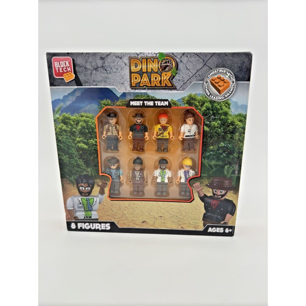 BLOCK TECH DINO WORLD 2” ACTION FIGURE BUILDING TOYS - 8 FIGURES